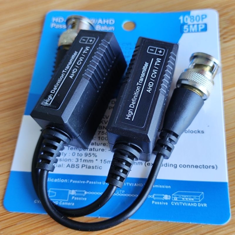 Jual Video balun cctv 1ch passive video transceiver for AHD HDCVI HDTVI ...