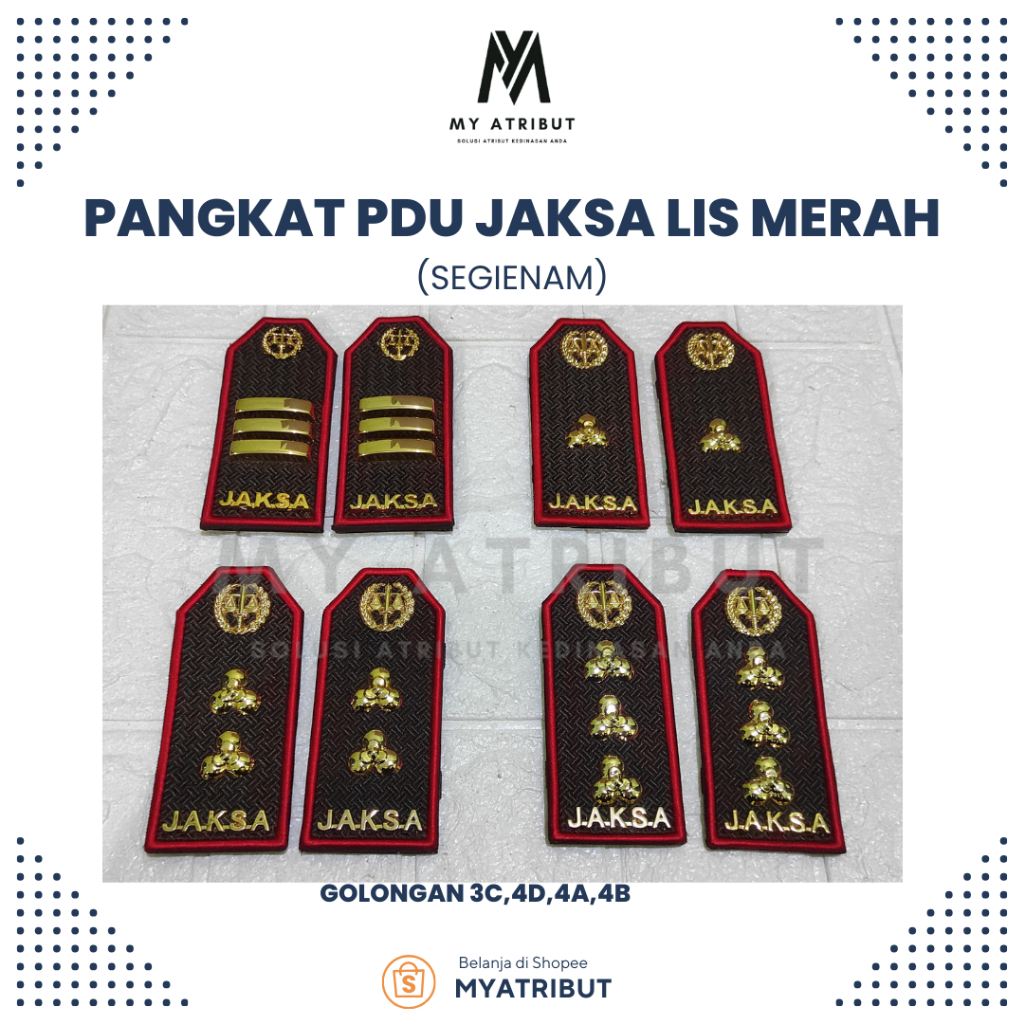 Jual Pangkat PDU Jaksa Lis Merah Gol 3C 3D 4A 4B Pangkat Kejaksaan