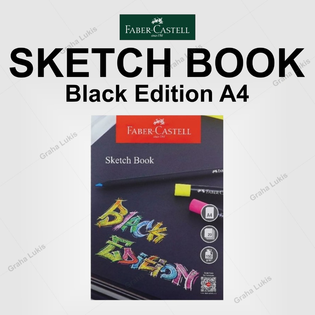 Jual Faber Castell BLACK EDITION SKETCHBOOK A4 Buku Gambar Black