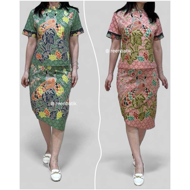Jual Setelan Rok Batik Wanita Bahan Katun Stretch, Marlyn Set# | Shopee ...