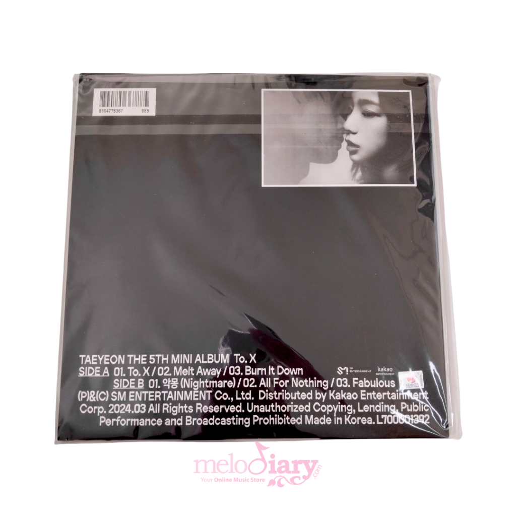 TAEYEON The 5th Mini Album To. X LP Ver. LIMITED EDITION K