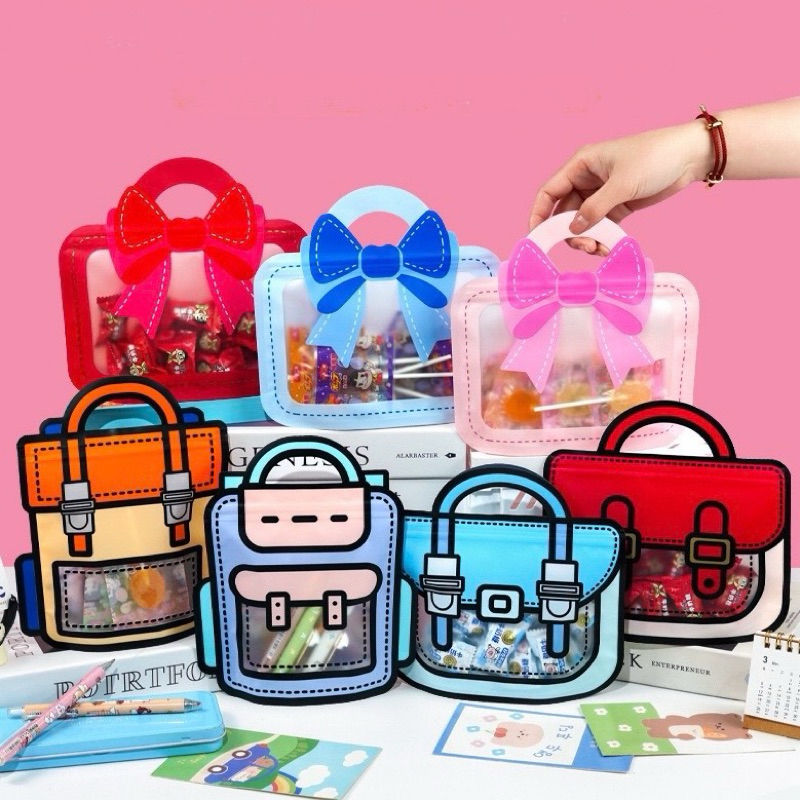 Jual PLASTIK BINGKISAN ZIPLOCK STANDING POUCH MOTIF TAS RANSEL GOODIE