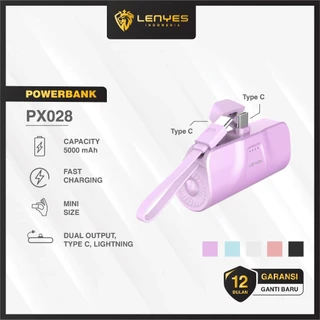 LENYES PX028D 5000mAh Mini Powerbank Fast Charging 22.5W + PD 20W 2 Conector Type C