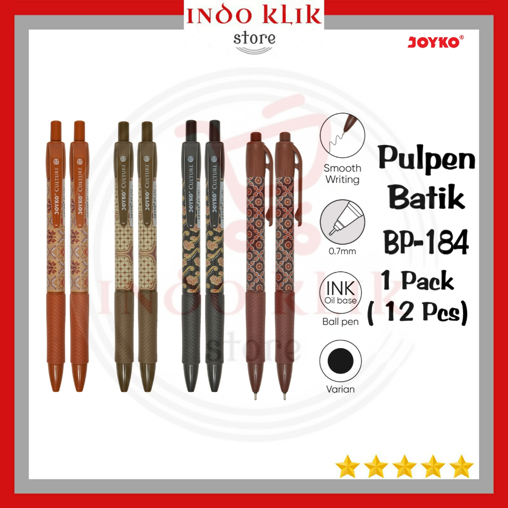 Jual Pulpen Joyko BP 184 Culture Batik / Ballpoint BP-184 / Pen Tiktak ...