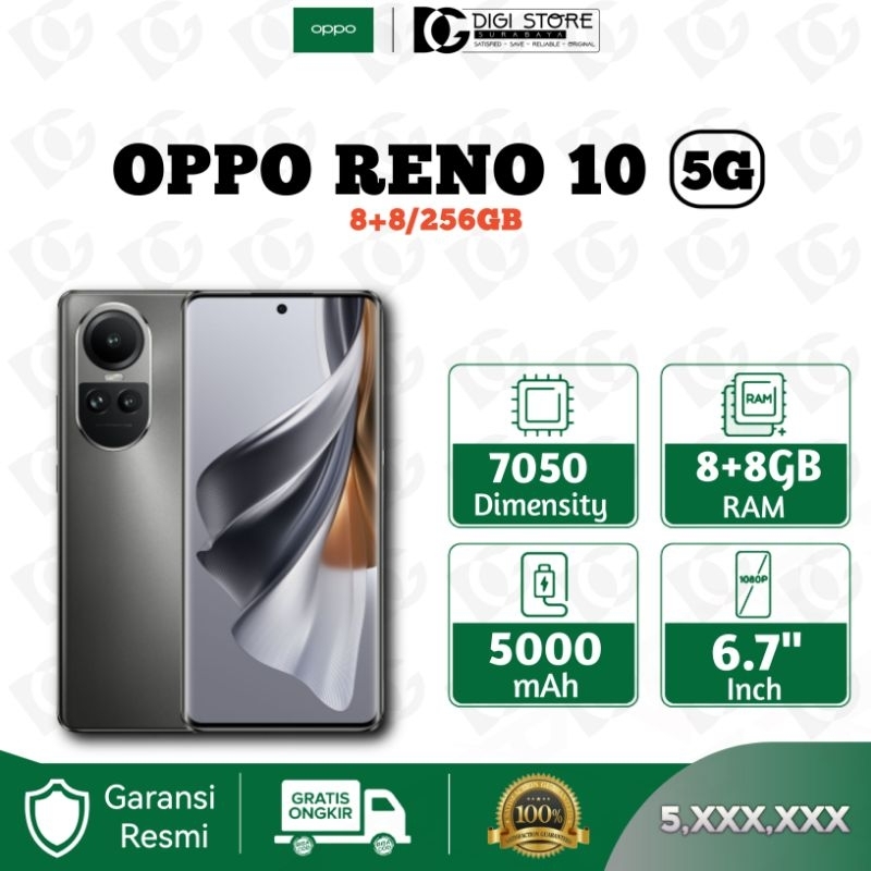 Jual OPPO RENO 10 5G 8/256 Best Seller Terbaik Exteded Ram AMOLED ...