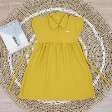 Dress Anak BiNay_Chic Plain Dress Anak Nyaman 4 10 Tahun