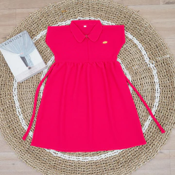 Dress Anak BiNay_Chic Plain Dress Anak Nyaman 4 10 Tahun
