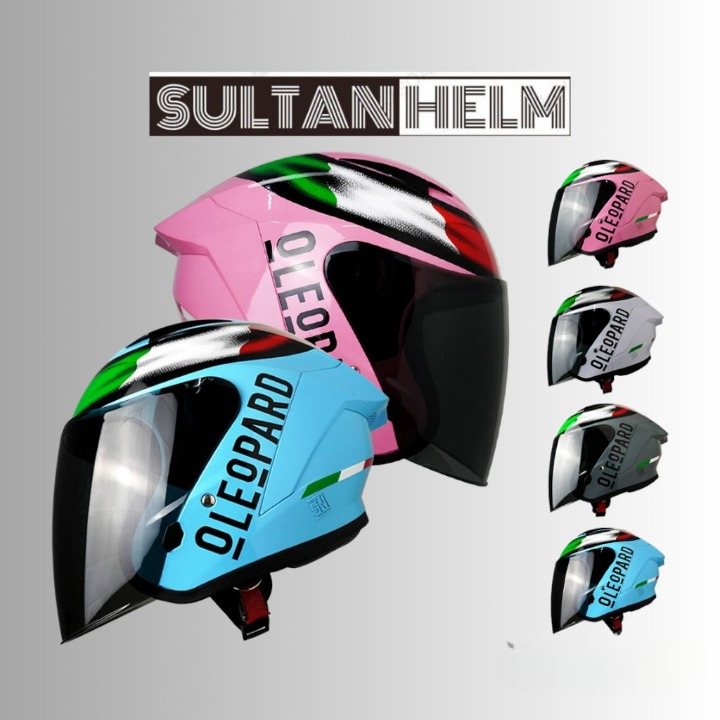 Jual HELM HALF FACE SRZ HELIOZ MOTIF LEOPARD SERIES MODEL JPR RR15 ...