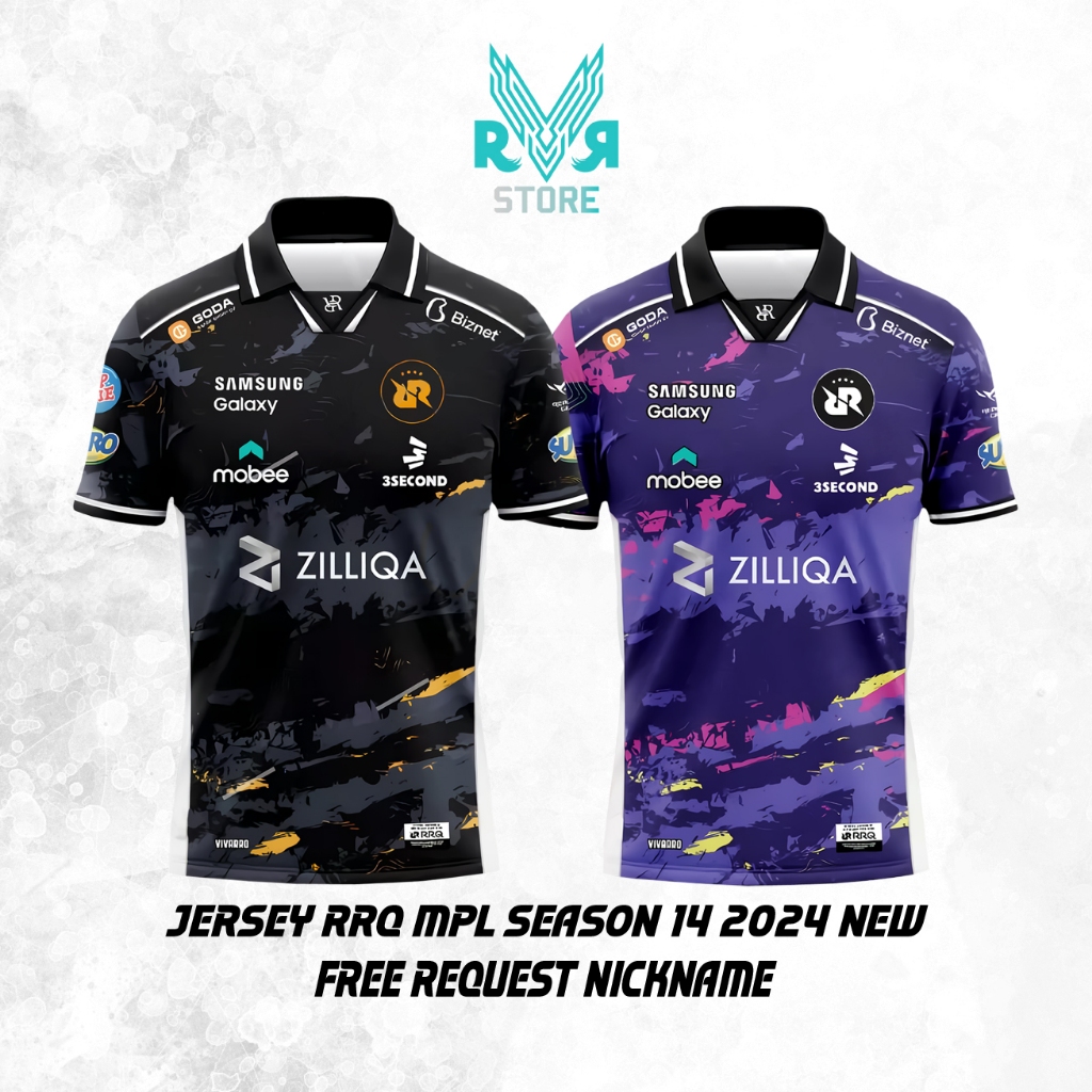 Jual JERSEY Baju Kaos RRQ 2024 Terbaru MPL ID Season 14 gratis custom ...