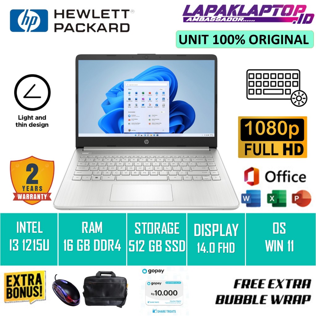 Jual Laptop Hp 14s Hp 14s Dq5127tu Intel Core I3 1215u Ram 24gb Ssd