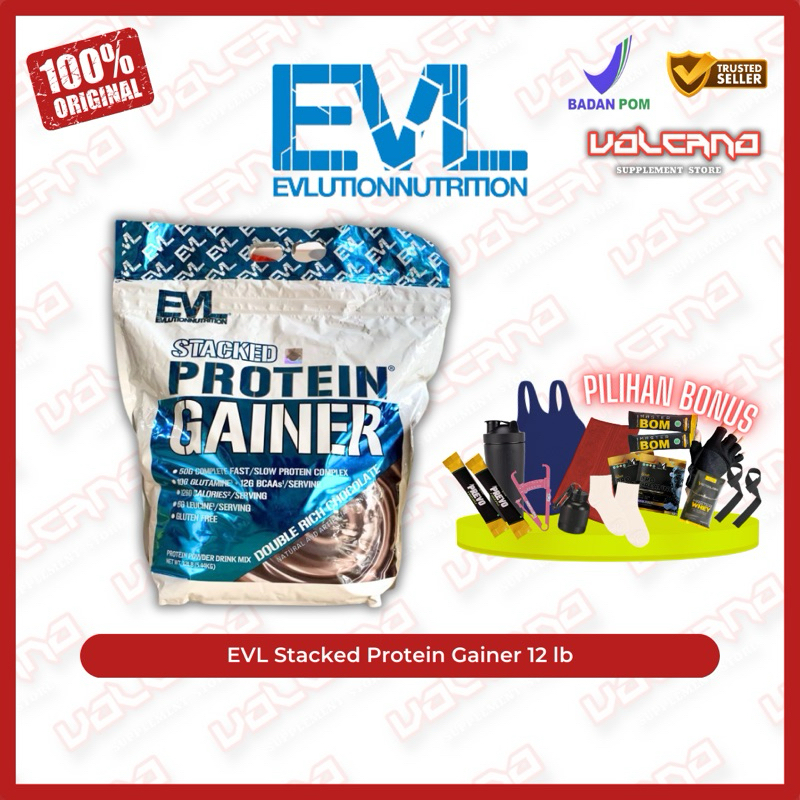 Jual Evlution Nutrition Evl Stacked Protein Gainer 12 Lb Lbs Mass