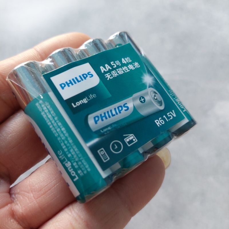 Jual 4Pcs Baterai AA Philips A2 R6 1.5V batre Mainan kalkulator Jam ...