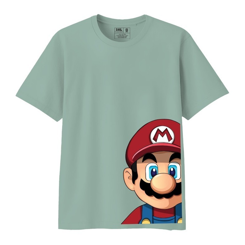 Jual Haenha Head Mario Baju Kaos Distro T Shirt Sablon Unisex Black White Sage Cream Shopee