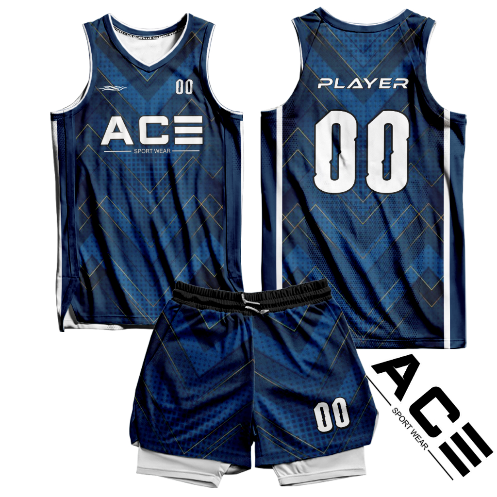 Jersey Basket Motif Biru Indonesia