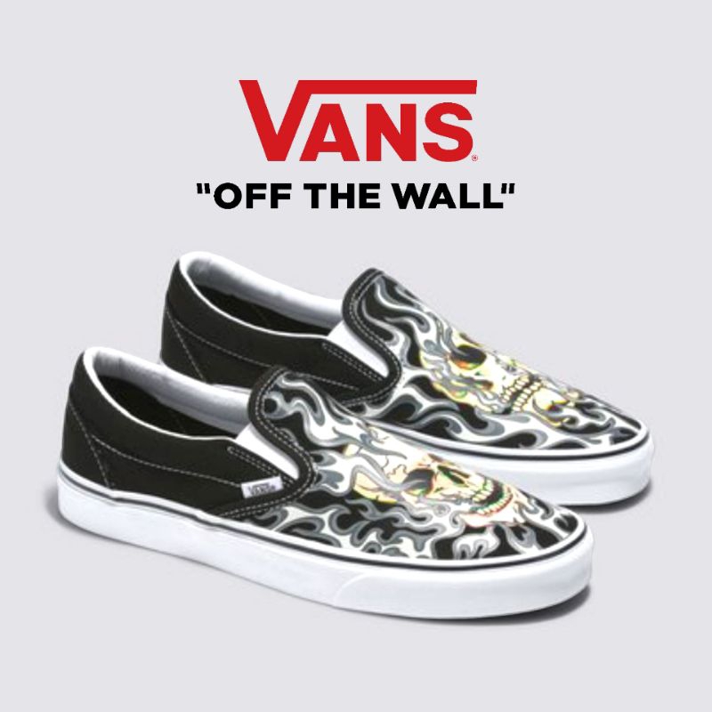日本未発売 Vans Slip-On どい Flame Skull 30cm
