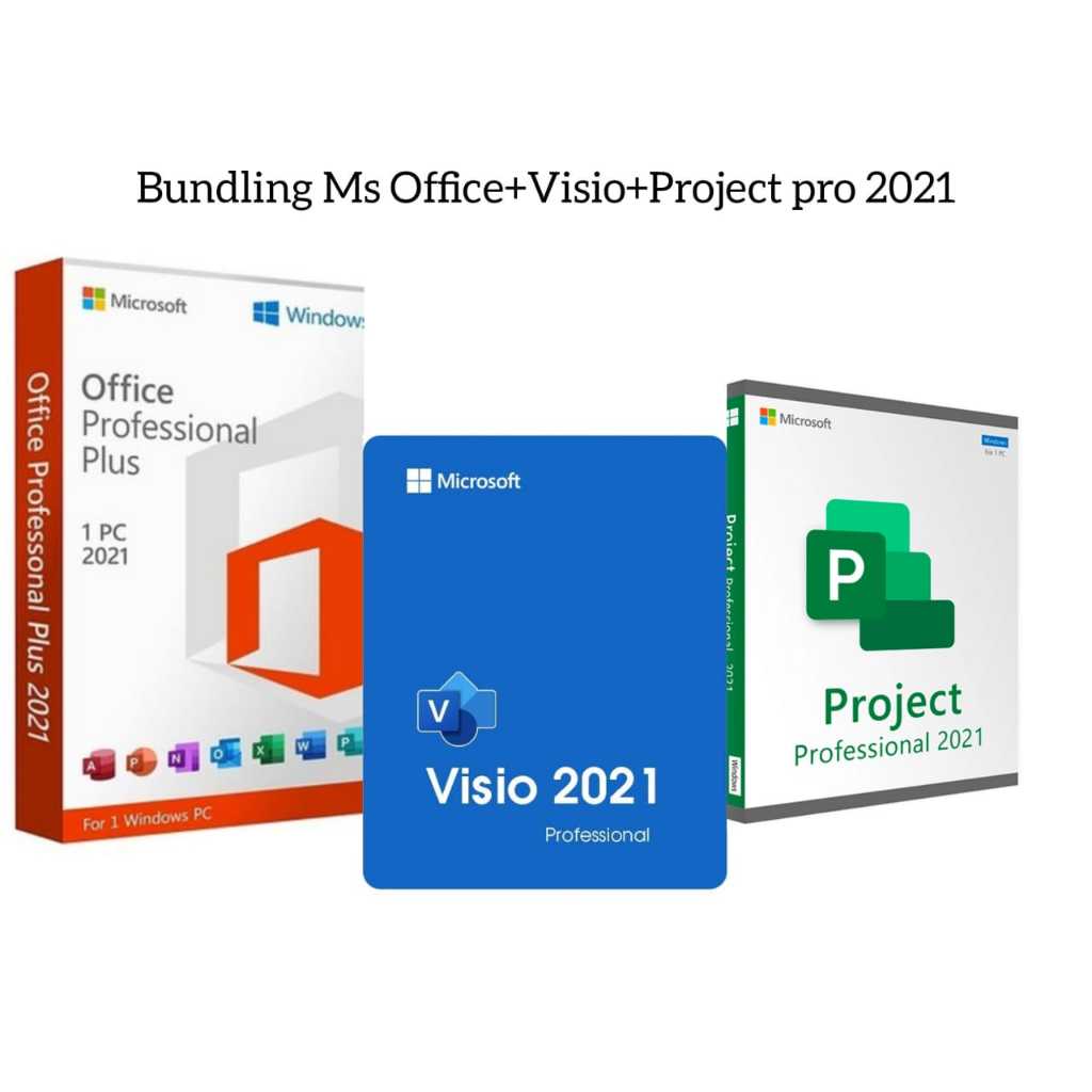 Jual Bundling Ms office+visio+project pro 2021 Original License ...
