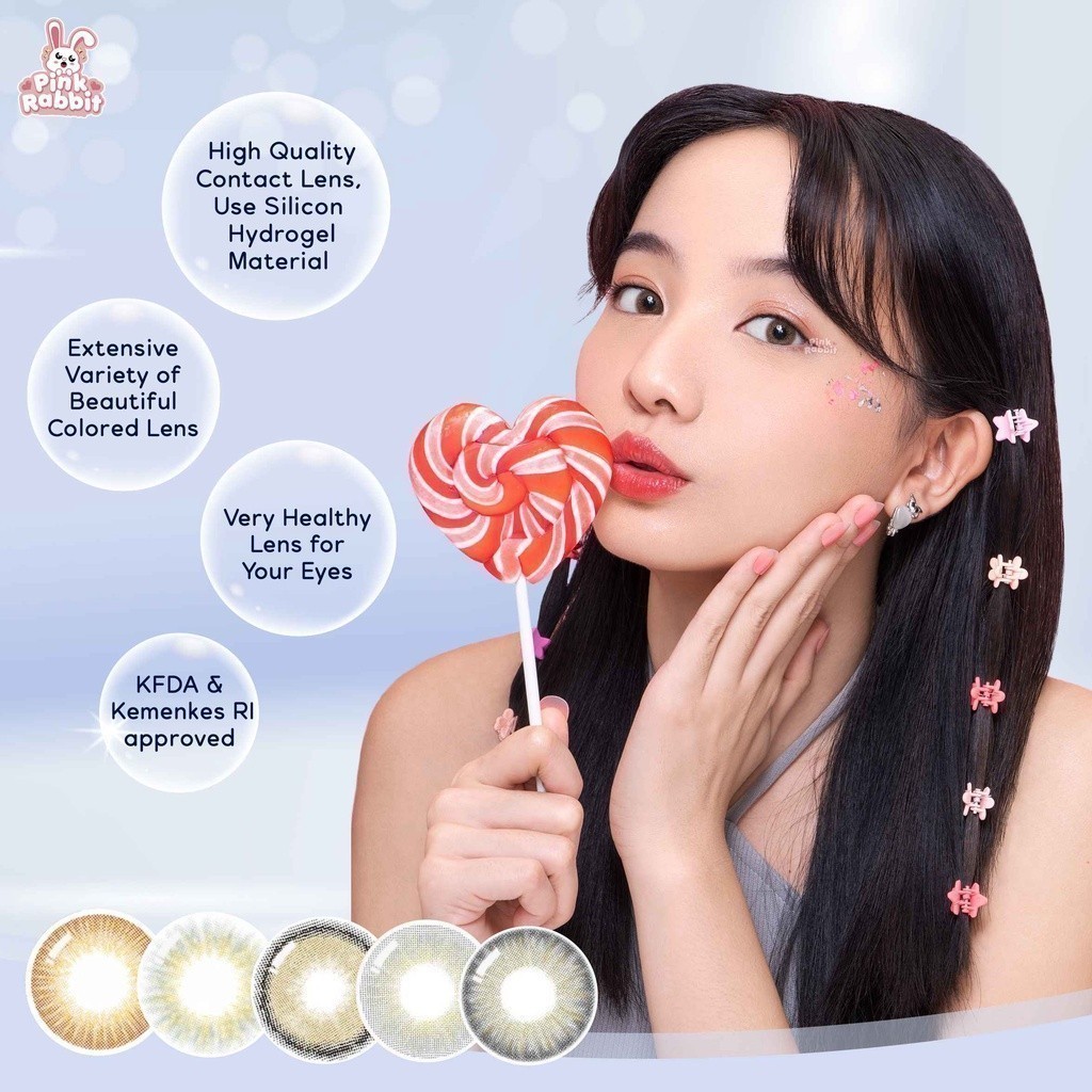 Jual Pink Rabbit Softlens Minus Ziora Almond Brown Aman Nyaman Normal ...