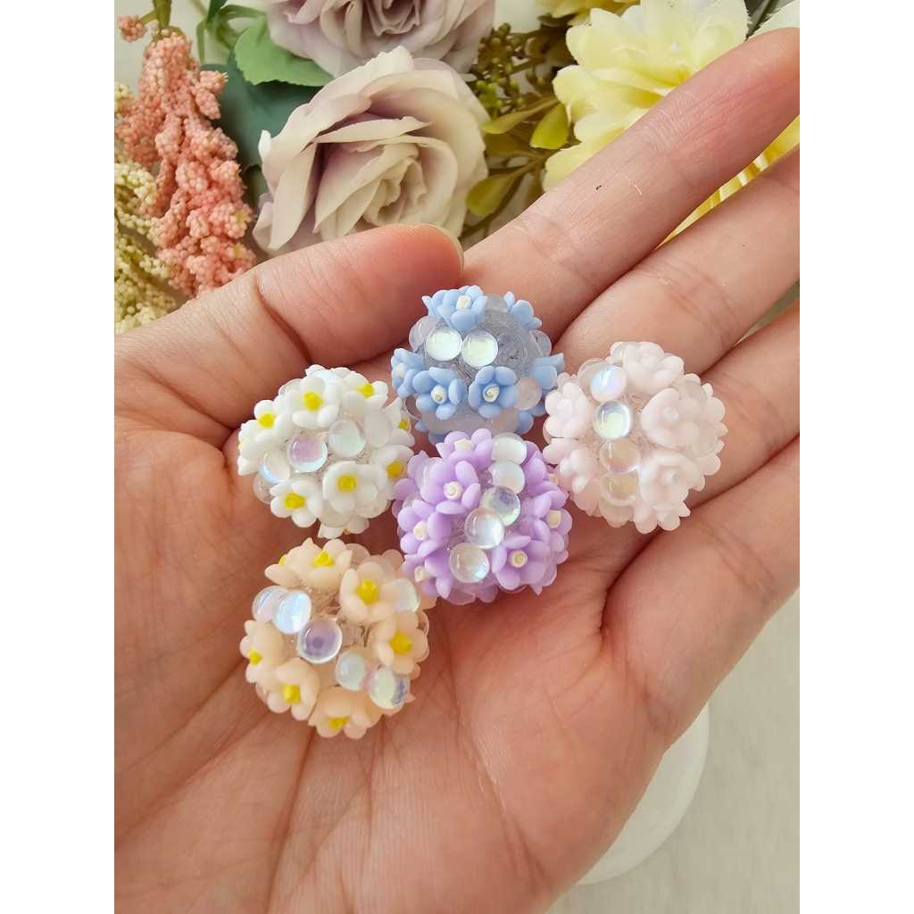 Jual Mote Manik Fancy Flower Mini Bubble Cat Eye Beads Shopee Indonesia