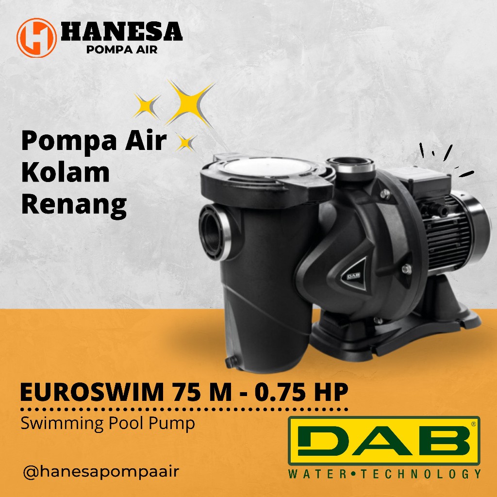 Jual DAB EUROSWIM 75 M / 0.75 HP - Pompa Air Kolam Renang | Shopee ...