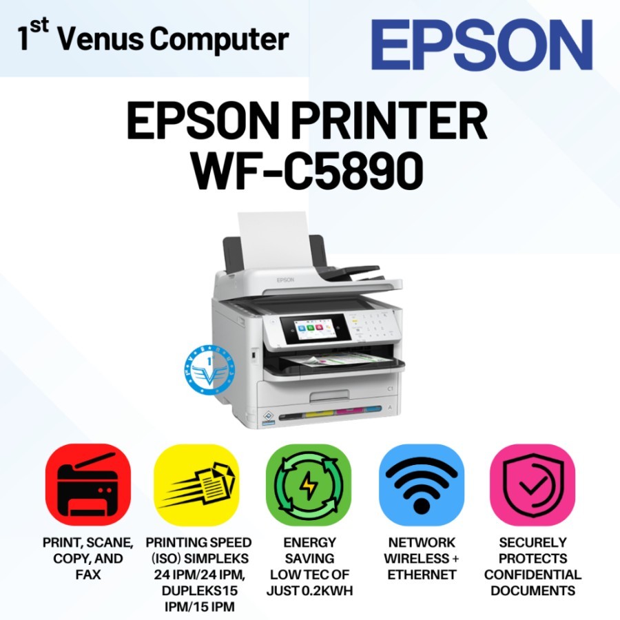 Jual Printer Epson workforce WF-C5890 A4 Multifungsi Print Scan Copy ...