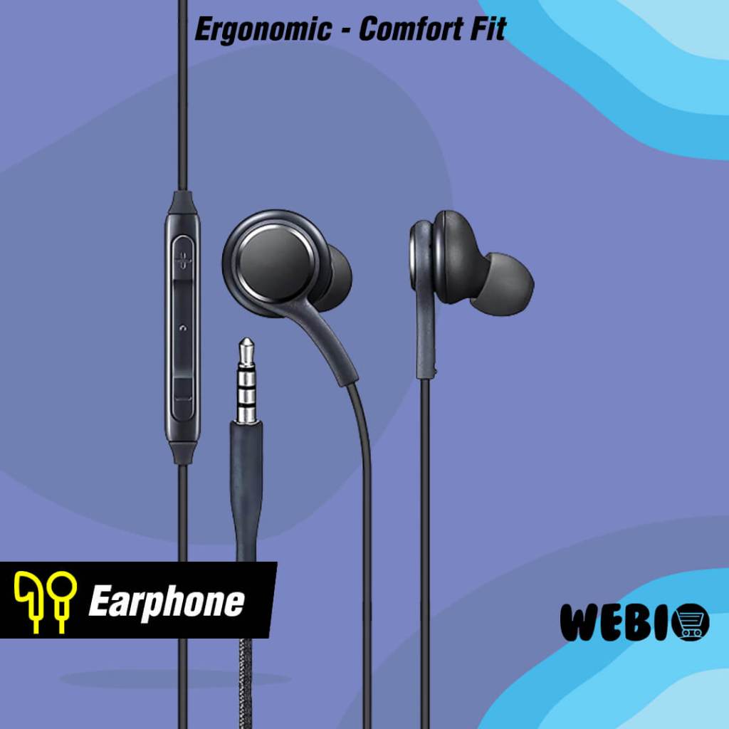 Jual Headset Earphone Stereo Audio Kabel Pure Bass Handsfree Noise