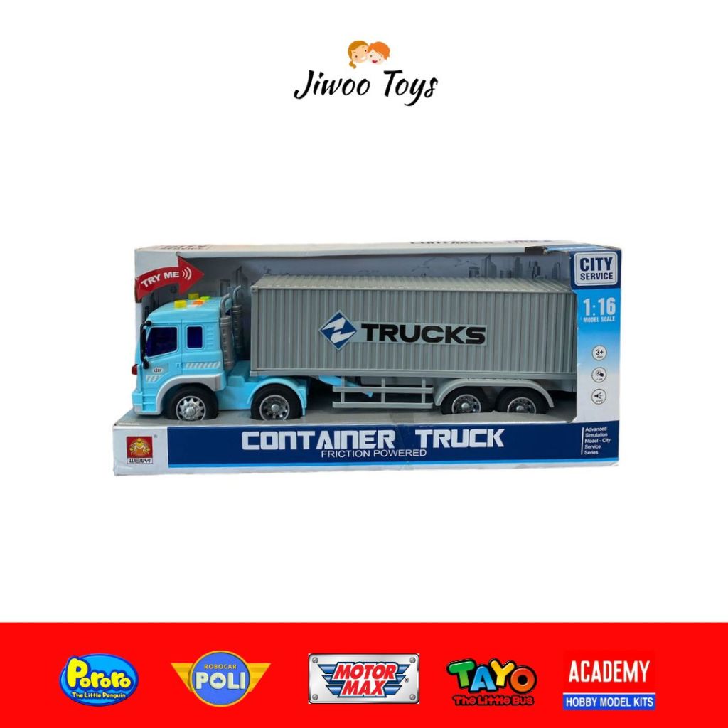 Jual Mainan Truk Container Truck Sound and Light Friction Powered ...