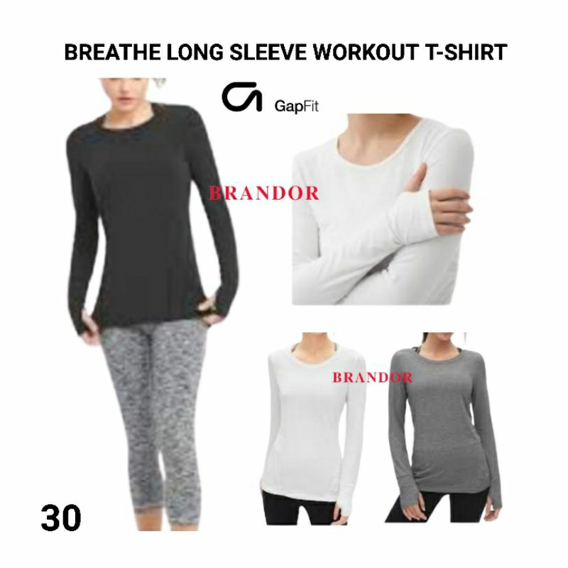 Jual Brandor - LONG SLEEVE WORKOUT T-SHIRT ( gapts30 ) | Shopee Indonesia