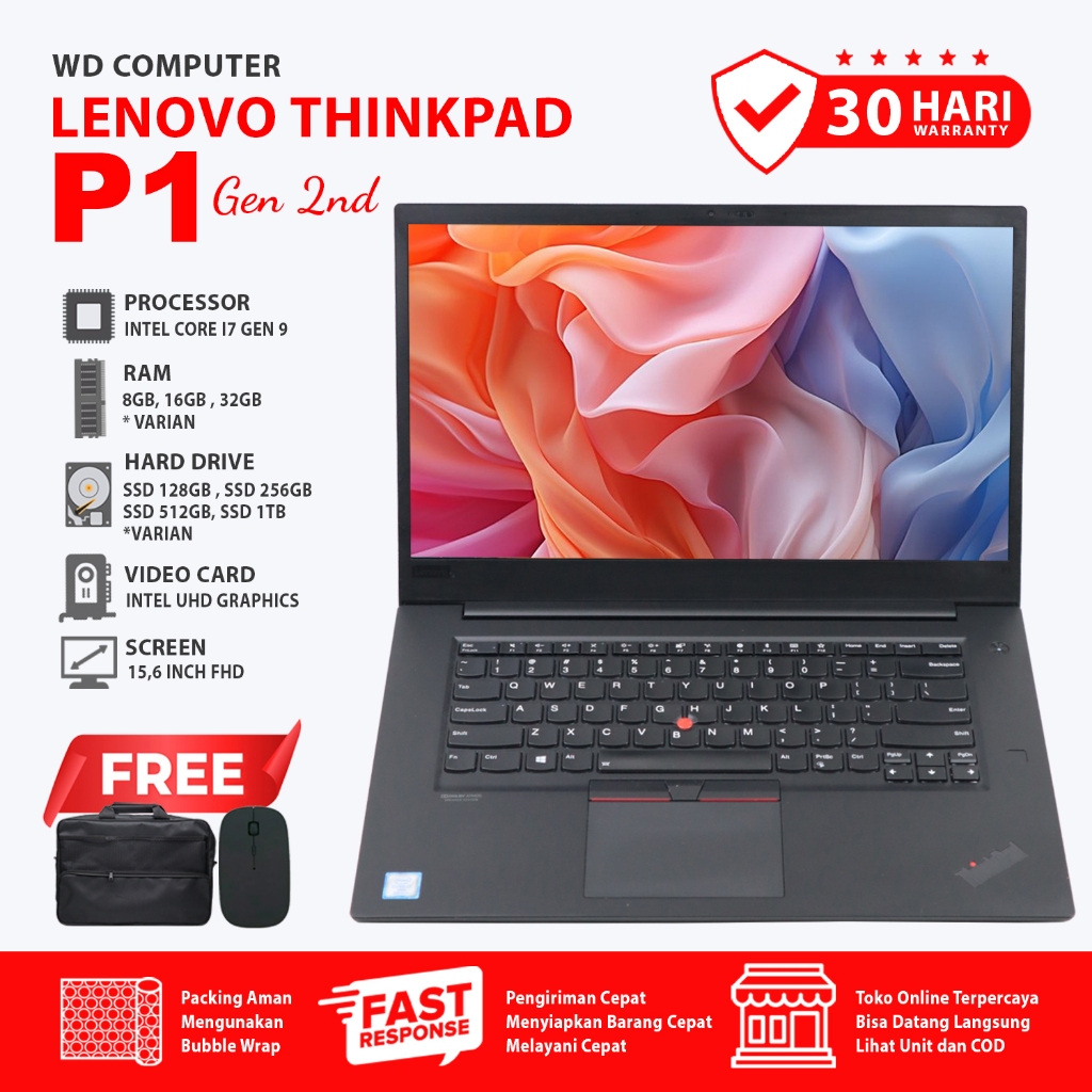 佐藤様用Thinkpad P1 G2 i7-9750H 32GB/512GB Lenovo Thinkpad P1 Gen