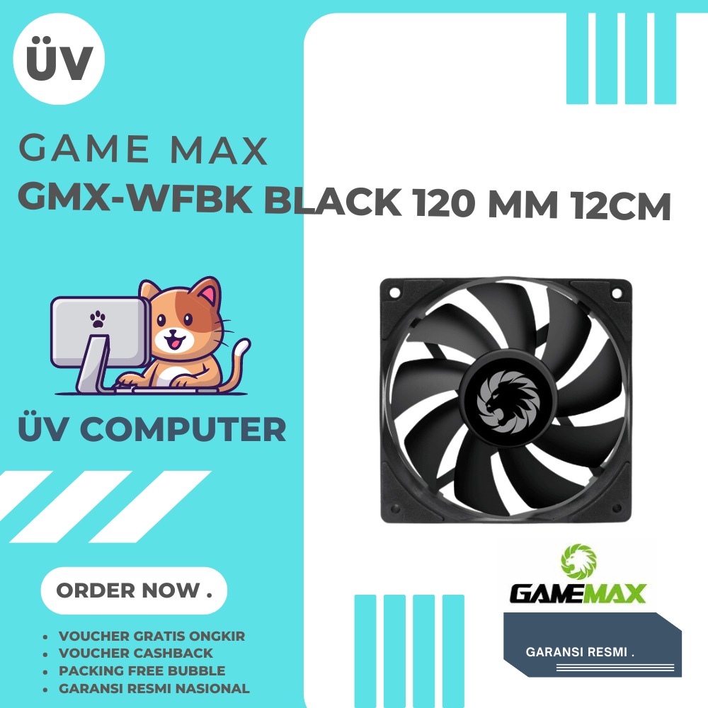 Jual GameMax Game Max GMX-WFBK Black Hitam Fan Case Casing PC Komputer ...