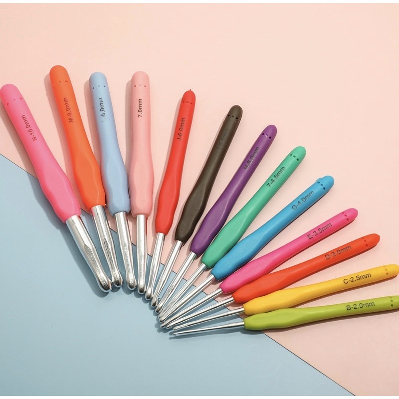 Jual Hakpen Jarum Rajut Karet ( Crochet Hook Set Hokpen ) | Shopee ...