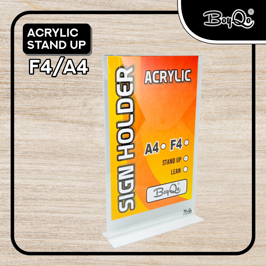 Jual BoyQo Tempat Brosur Akrilik Ukuran A4 dan F4 2 Sisi | Tent Holder ...