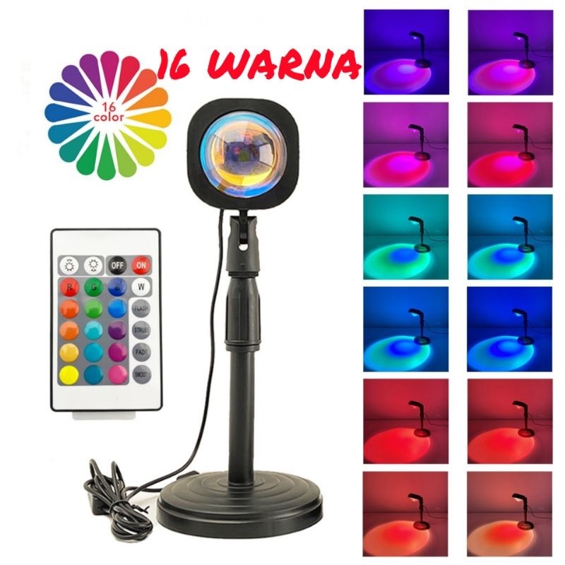 Jual Lampu Sunset Remote RGB Free Remot / Lampu Senja Sunset Lamp ...