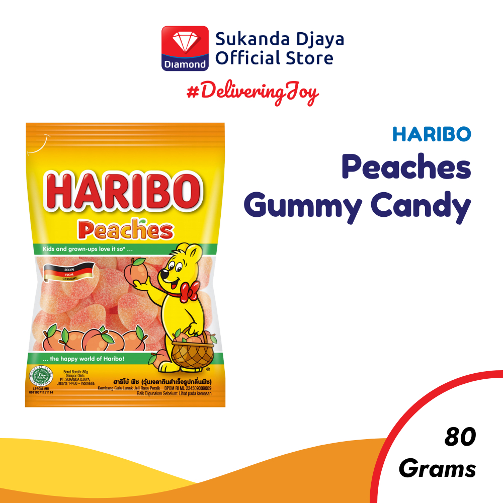 Jual Haribo Peaches Permen Gummy Candy Permen 80 Gr | Shopee Indonesia