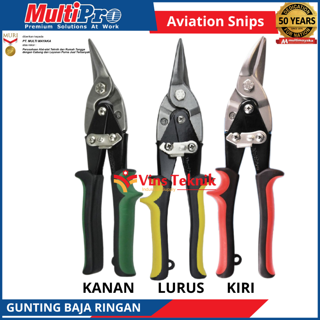 Jual Gunting Potong Plat Seng Holo Baja Ringan Aviation Snips Multipro