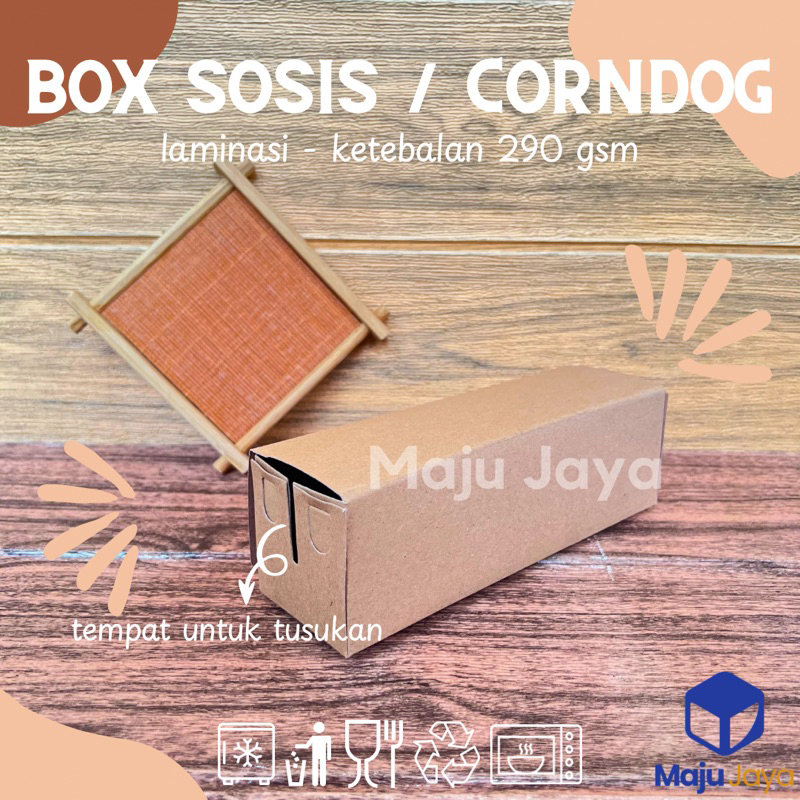 Jual Box Sosis Corndog Laminasi Kraft / Box Corndog 290 gsm / Dus ...