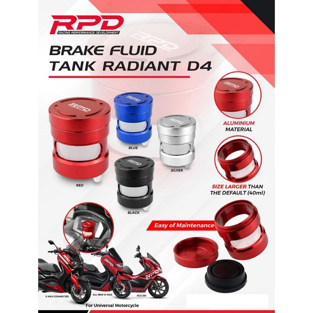 Jual Tabung Minyak Rem RPD Brake Fluid Tank Radiant D4 40MM | Shopee ...