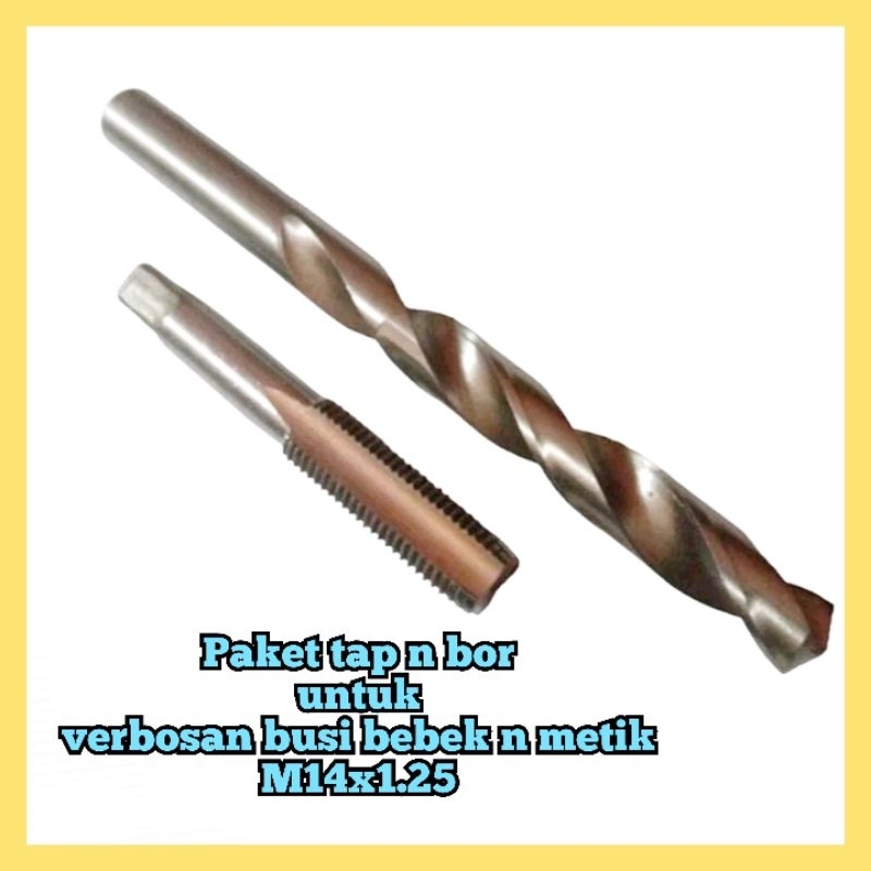 Jual paket tap m14x1.25 set mata bor tinggal pakai cocok untuk verbosan ...