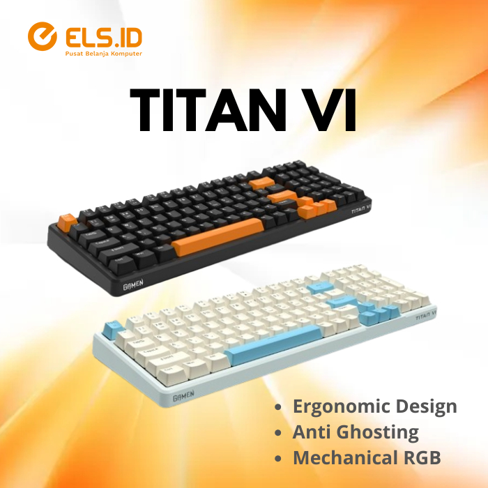 Jual Gamen Titan VI Keyboard Gaming Mechanical RGB | Shopee Indonesia