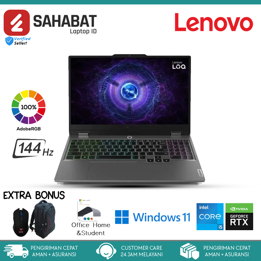 PC Portable Gaming Lenovo LOQ Essential 15IRX11 - I5-13450HX, RTX 5050 8Go, 16Go RAM, 512Go SSD