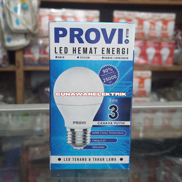 Jual Lampu LED Provi A 3 Watt, 3W, LED hemat energi, Provi 3watt ...