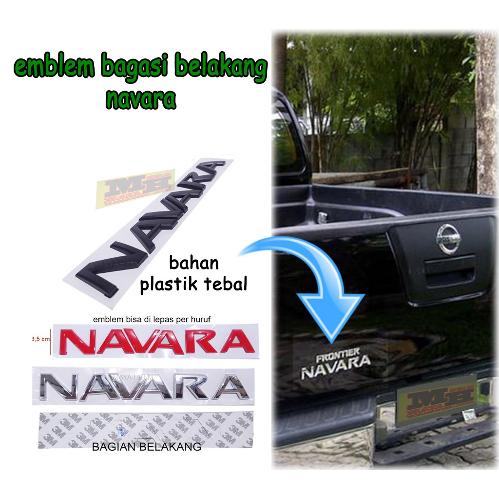 Jual Emblem Tulisan Bagasi belakang Nissan Navara 3 Dimensi Bahan ...