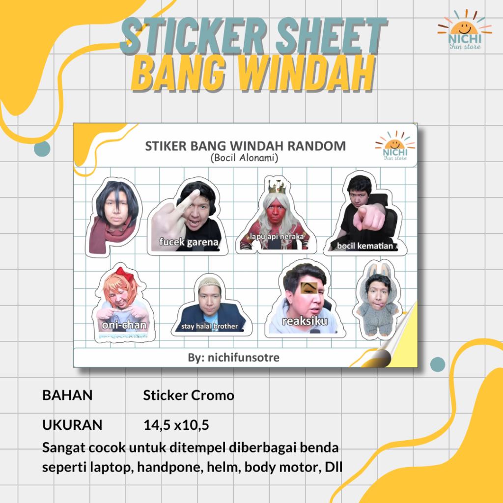 Jual STIKER SHEET MEME BANG WINDAH | Shopee Indonesia