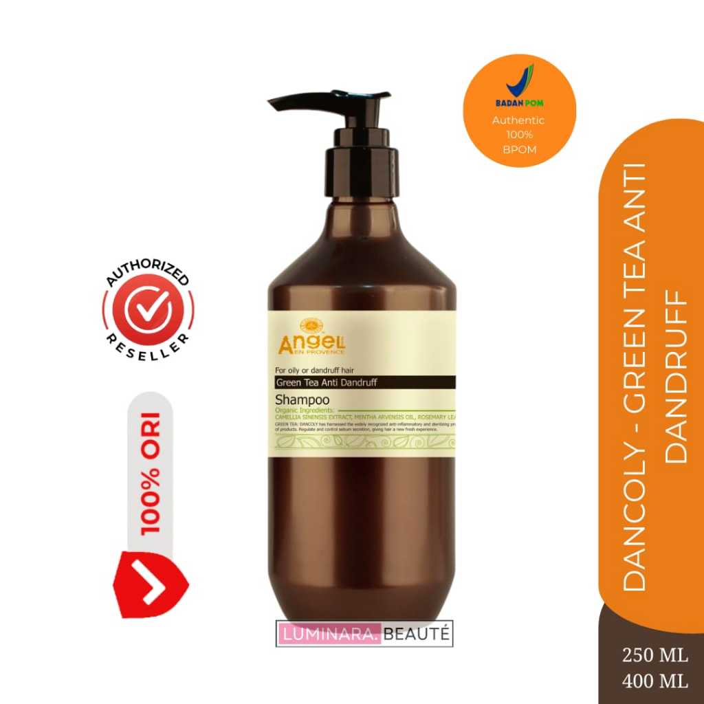 Dancoly (Angel En Provence) Green Tea Anti Dandruff Shampoo 400ml / 250ml Shampoo Anti Ketombe