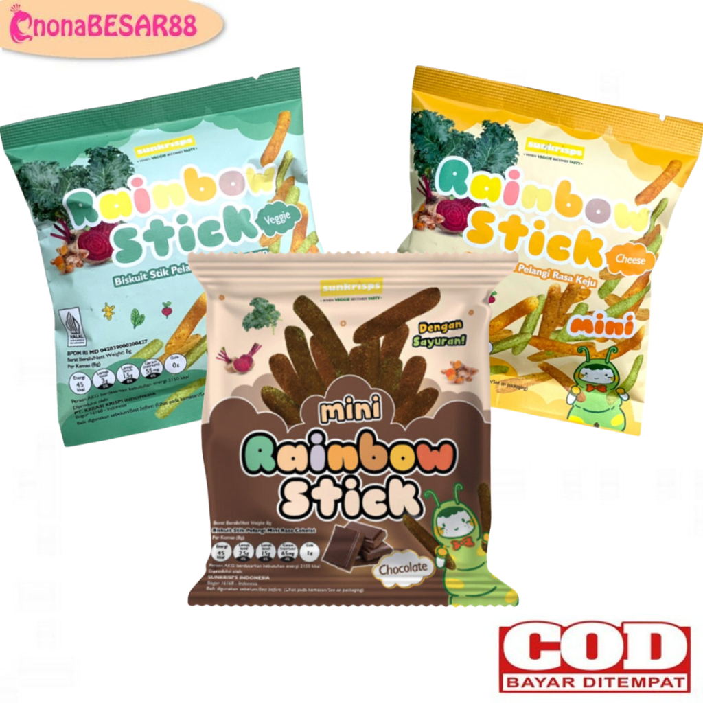 Jual Sunkrisps Mini Stick Rainbow Cemilan Anak | Shopee Indonesia