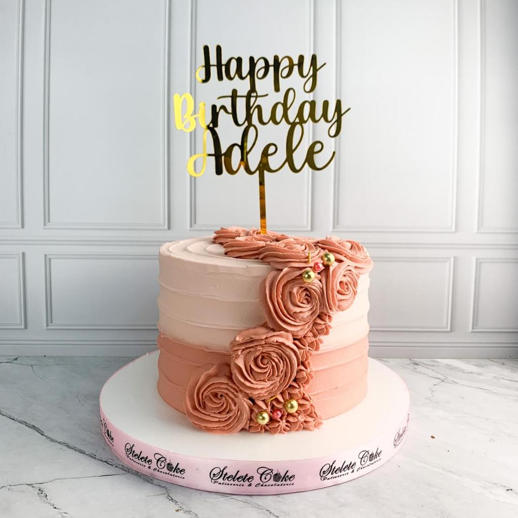 Jual Kue Ulang Tahun/Birthday Cake/Kue Ultah Tema Flower Pink/Kue ...