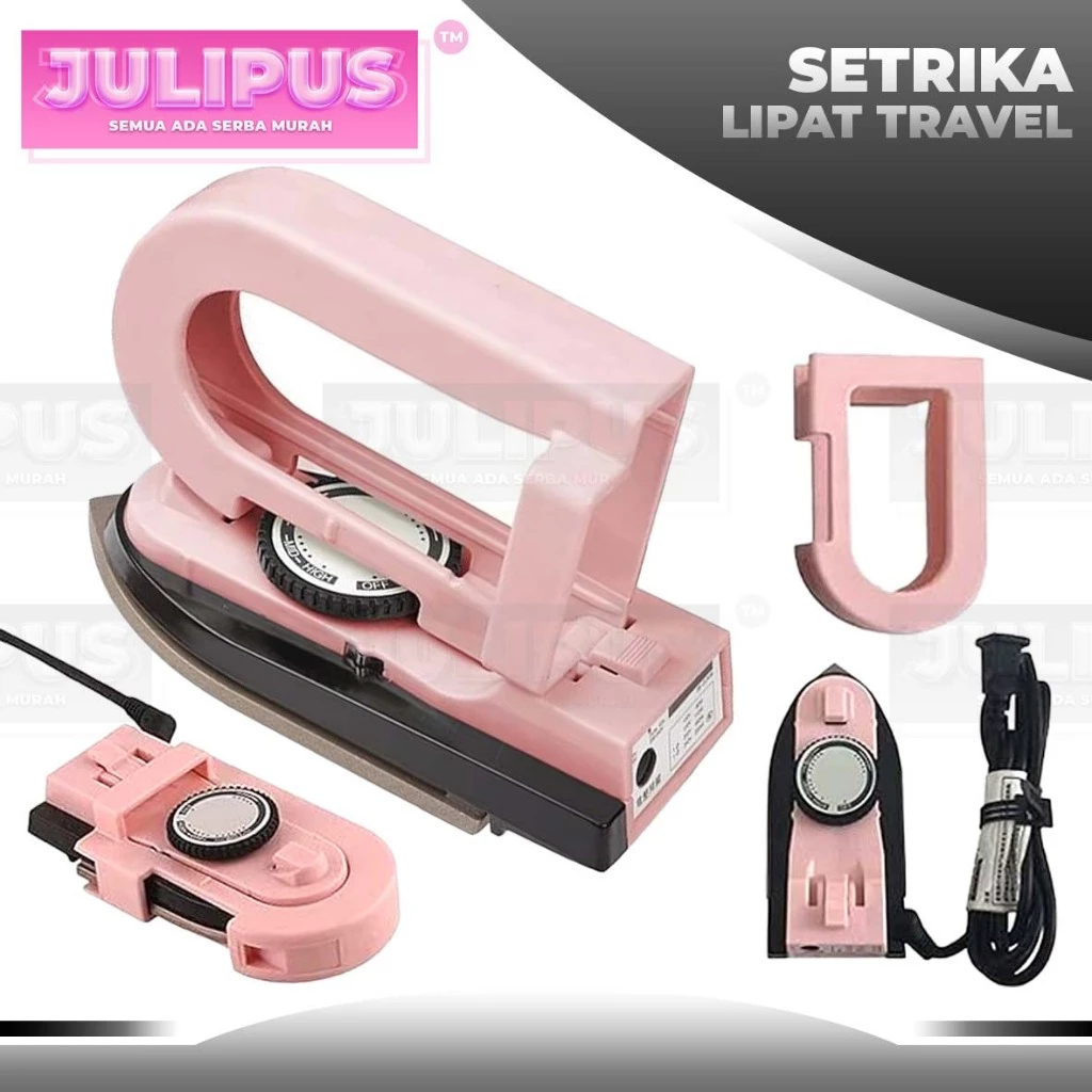 Setrika Mini Travel Dry Iron Detachable handle Setrika Lipat Mini Portable
