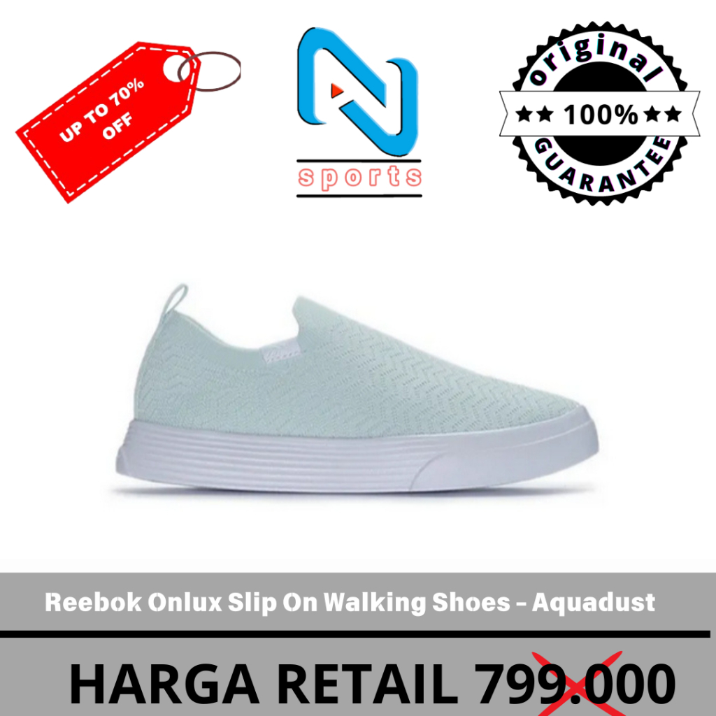 Sepatu Reebok Onlux Slip On Women Walking Shoes Original 100%