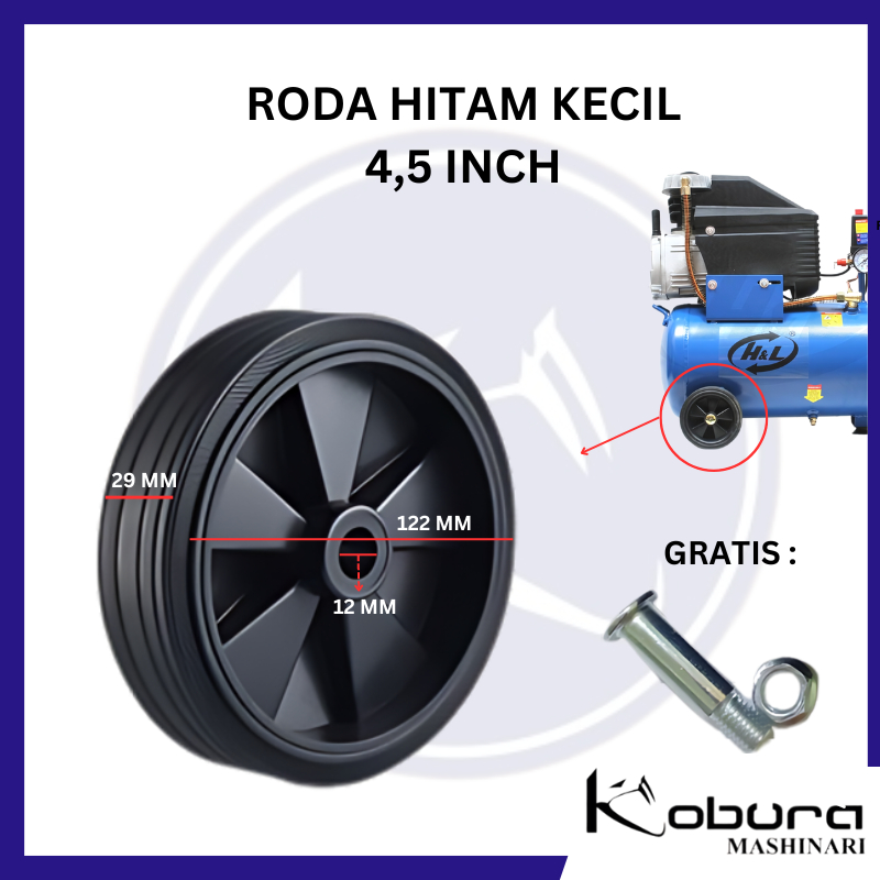 Jual Roda Kompresor Angin 45 Inch Portable Hitam Kecil Tank Wheel Rubber Compressor Wheel 8171