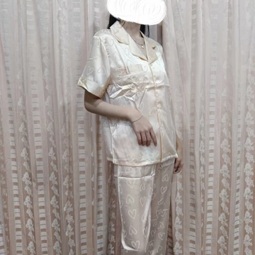 VTreasury Baju Tidur Wanita Piyama Satin Premum Sutra Lengan Pendek Celana Panjang 431