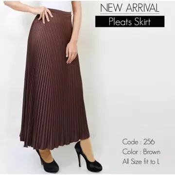 Rok Plisket Panjang Premium Katun Pinggang Karet